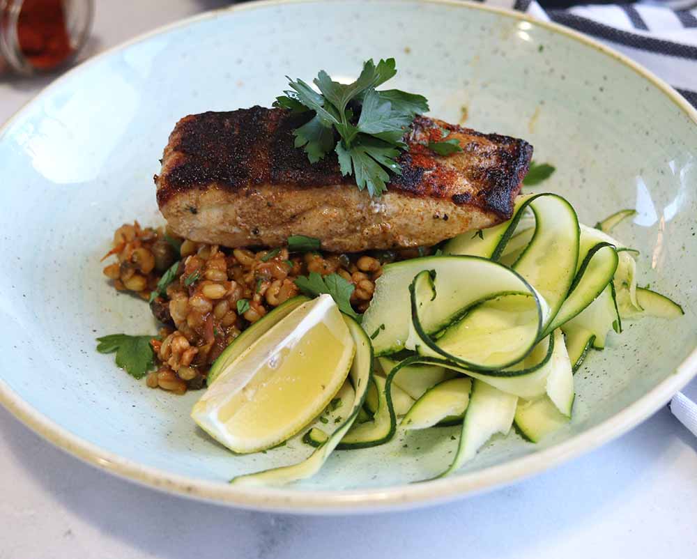 Grilled Barramundi Recipe (with Puttanesca Freekeh)